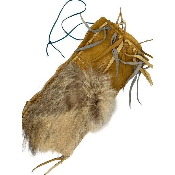 Handmade Buckskin Fur Leather Native American Medicine Herb Bag C10526 - Picture 8 of 9